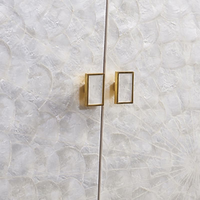 Glam soggiorno a buffet da pranzo ingegnerizzato in legno e armadi in metallo tavolo