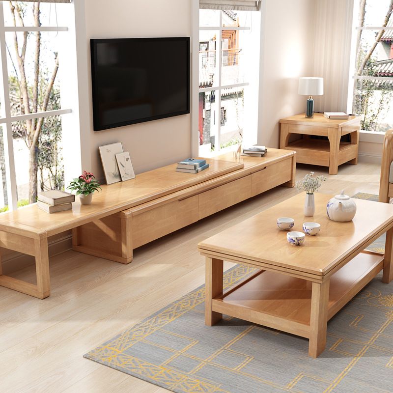 Vintage Media Console Rubberwood Stand Console with Drawers for Living Room Clearhalo 'furn' 'furn_tv_stands_entertainment_centers' 'Furniture' 'Living Room Furniture' 'TV Stands & Entertainment Centers' 'TV Stands & Media Storage Furniture' 'tv_stands_entertainment_centers' 1200x1200_13fd59ca-67ec-4e67-8ce5-725cfc8aa0ff