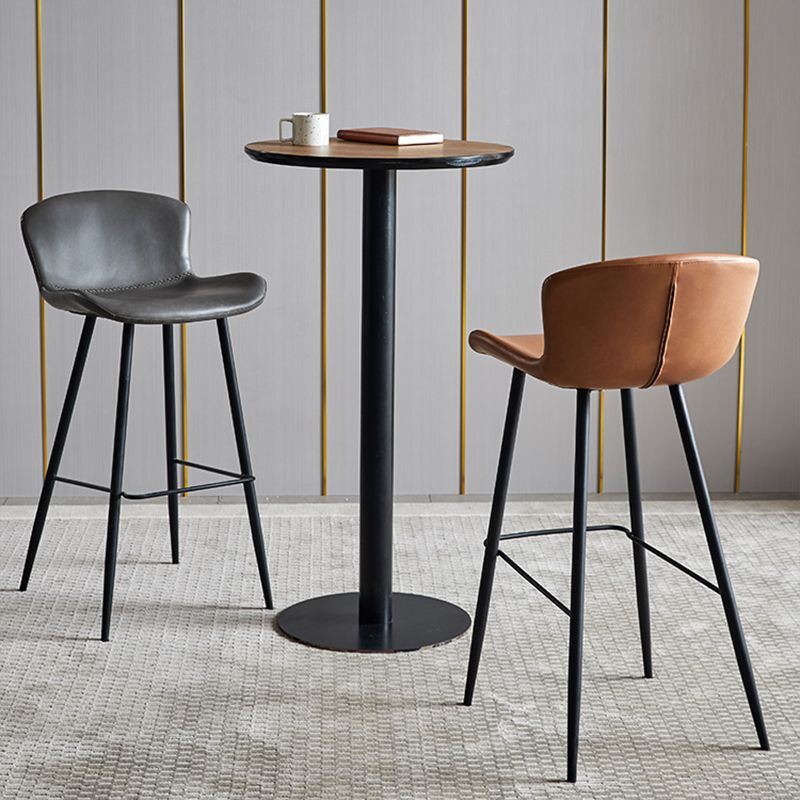 Contemporary Armless Bar Stool Faux Leather Bar Stool for Living Room Clearhalo 'Bar Furniture' 'Bar Stools' 'bar_stools' 'furn' 'furn_bar_stools' 'Furniture' 'Kitchen & Dining Furniture' 1200x1200_13fde6ad-8fe6-4c88-92dd-9469e738093f