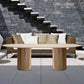 Oval Double Pedestal Modern Dining Table Brown Tone Fixed Table with Solid Wood Clearhalo ' dining_table' 'Dining Tables & Seating' 'Dining Tables' 'furn' 'furn_dining_table' 'Furniture' 'furniture_dining_table' 'Kitchen & Dining Furniture' 'kitchen&dining_furn' 'kitchen' 'kitchen_dining_table' 1200x1200_13fe01fc-d2bd-4606-aacf-f3691c857c99