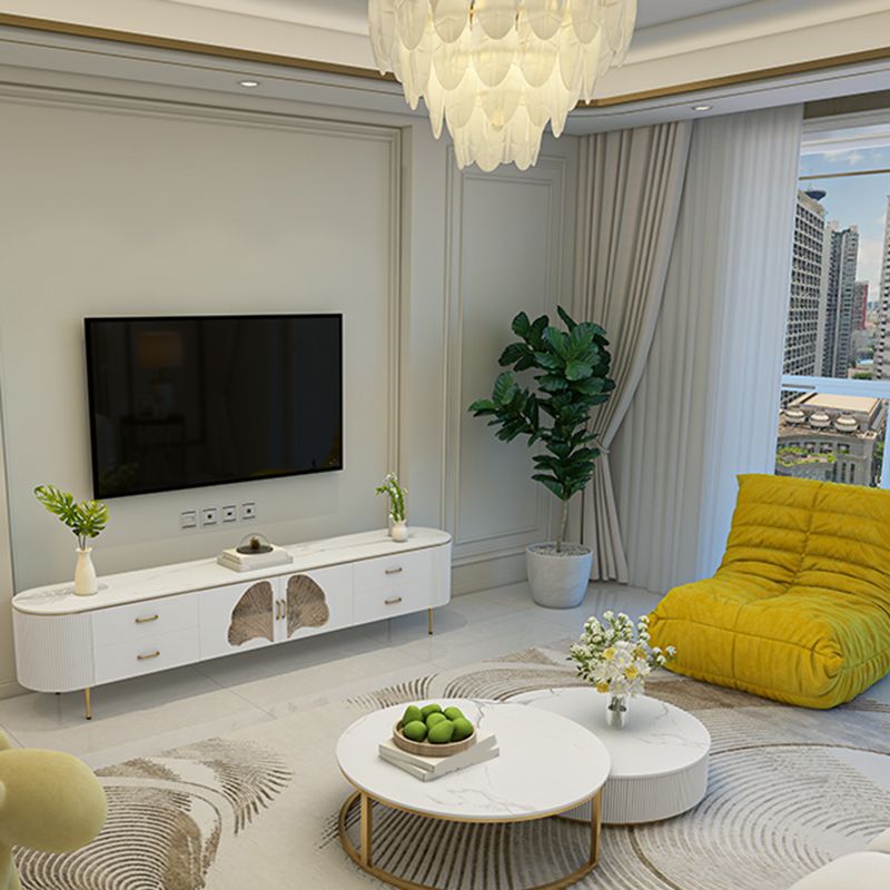 Contemporary TV Media Console Stone TV Console for Living Room Clearhalo 'furn' 'furn_tv_stands_entertainment_centers' 'Furniture' 'Living Room Furniture' 'TV Stands & Entertainment Centers' 'TV Stands & Media Storage Furniture' 'tv_stands_entertainment_centers' 1200x1200_13ff84f0-4519-4a01-ae6e-fe34e7592de9