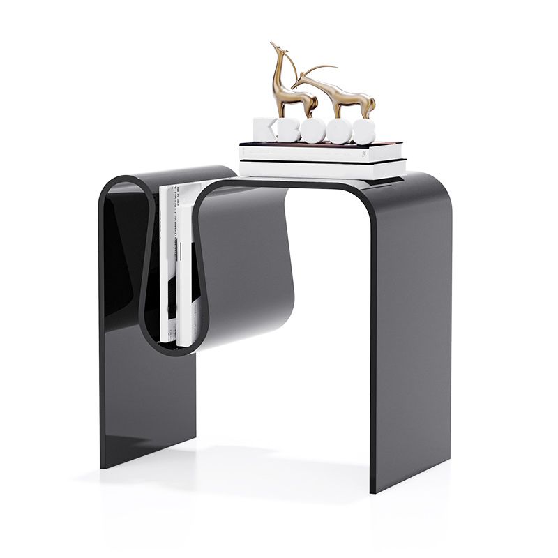 Plastic Sled End Table Rectangular Corner Table for Living Room