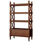 Etagere Open Back Bookshelf Nordic Solid Wood Bookcase with Drawer