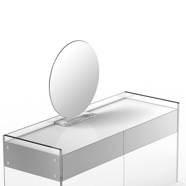 ストレートフィートメイクアップドレッシングテーブル製造された木材トップホワイトアクリルメイクアップテーブル