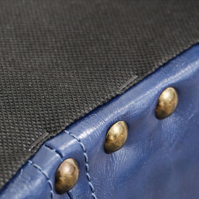 Nailhead Trim Ottoman Leather Special Shape Contrast Color Stain Resistant Ottoman Clearhalo 'furn' 'furn_ottomans_poufs' 'Furniture' 'Living Room Furniture' 'Ottomans & Poufs' 'ottomans_poufs' 1200x1200_1402fa21-2323-4a2a-b0bf-777966295d39