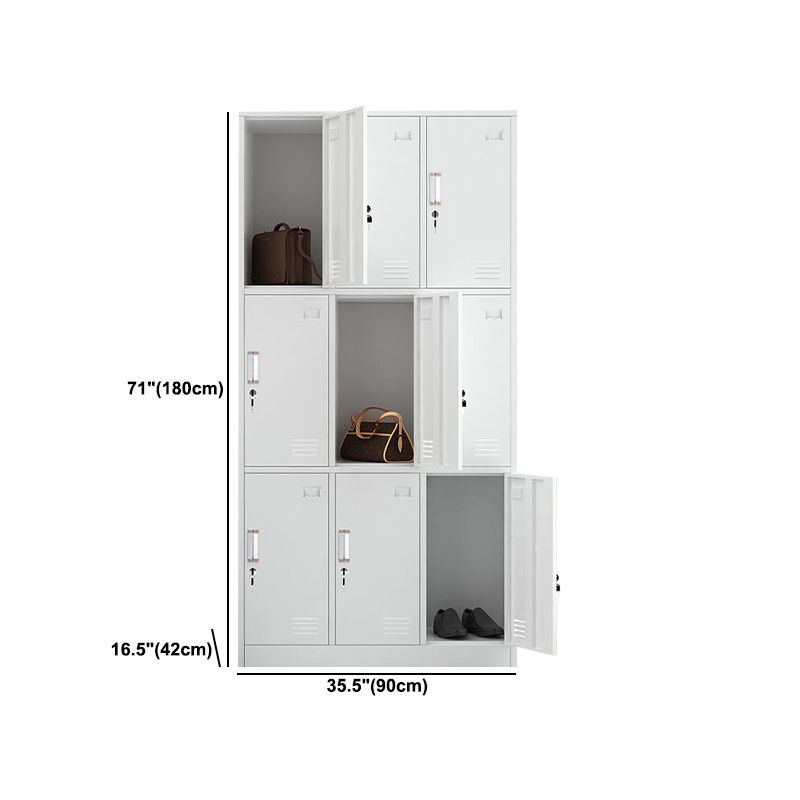 White Steel Wardrobe Armoire Contemporary Hinged Wardrobe Cabinet Clearhalo 'Armoires & Wardrobes' 'armoires_wardrobes' 'Bedroom Furniture' 'furn' 'furn_armoires_wardrobes' 'Furniture' 1200x1200_14041097-6239-4d75-8e5d-35dd614f404d