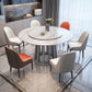 Contemporary Round Stone Table Standard Height Dining Table with Pedestal Base Clearhalo 'Dining Tables & Seating' 'Dining Tables' 'dining_table' 'furn' 'furn_dining_table' 'Furniture' 'furniture_dining_table' 'Kitchen & Dining Furniture' 'kitchen' 'kitchen_dining_table' 1200x1200_14046d65-d280-491d-b2dc-93d0812536a1