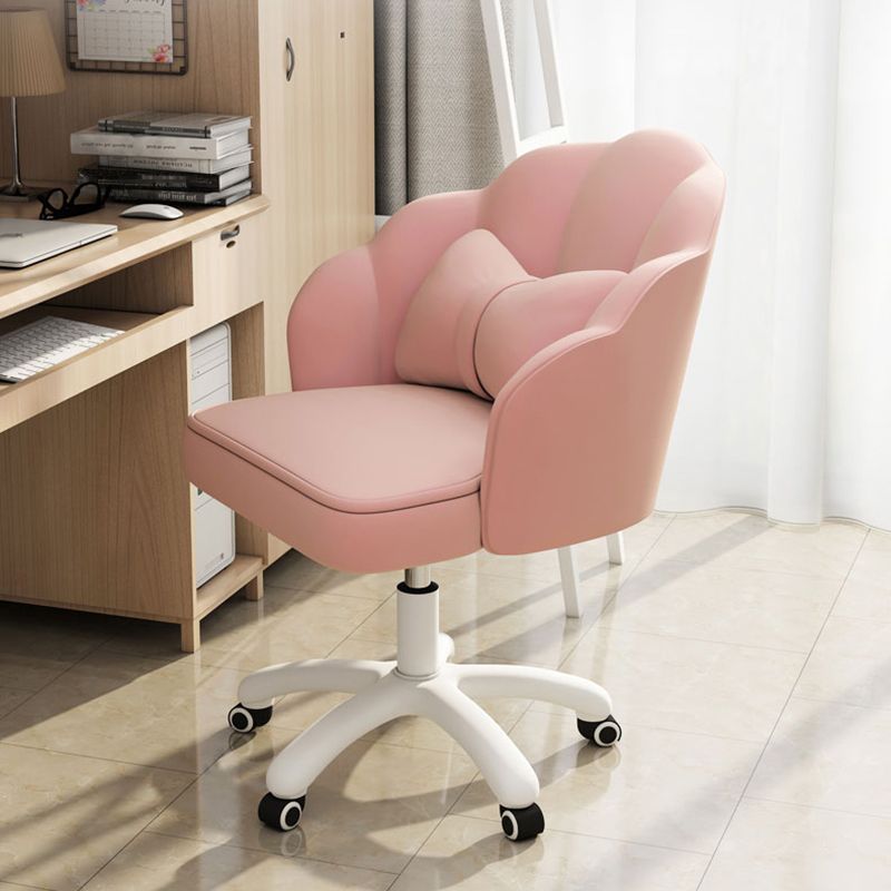 Silla de escritorio de computadora tapizada con ruedas silla de oficina moderna con base de nylon
