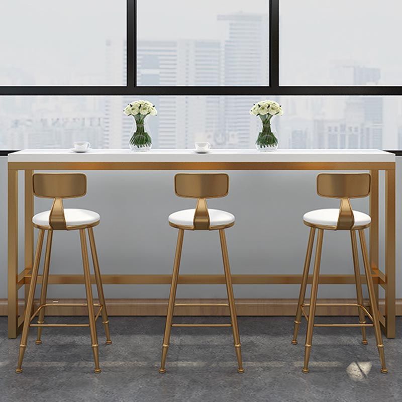 Glam 1/4/6 Pieces Counter Height Set Wood and Metal Rectangle Pub Dining Set Clearhalo 'Bar Furniture' 'furn' 'furn_home_bar_bar_sets' 'Furniture' 'Home Bars & Bar Sets' 'home_bar_bar_sets' 'Kitchen & Dining Furniture' 1200x1200_140bcca1-d121-4c11-83fb-05b33c9a67e2