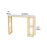 Stone Bar Dining Table Glam Rectangle Bar Table with Double Pedestal for Dessert Shop Clearhalo 'Bar Furniture' 'Bar Tables' 'bar_tables' 'furn' 'furn_bar_tables' 'Furniture' 'furniture_bar_tables' 'Kitchen & Dining Furniture' 1200x1200_140c5777-862e-43fc-9c68-82178c9878a7