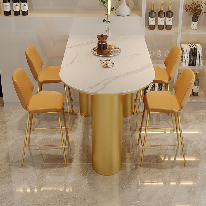 White Stone Top Counter-height Pub Table Contemporary Legs Bar Dining Table Clearhalo 'Bar Furniture' 'Bar Tables' 'bar_tables' 'furn' 'furn_bar_tables' 'Furniture' 'Kitchen & Dining Furniture' 1200x1200_140fa691-ef38-4faa-bc11-1b25dfa6dceb