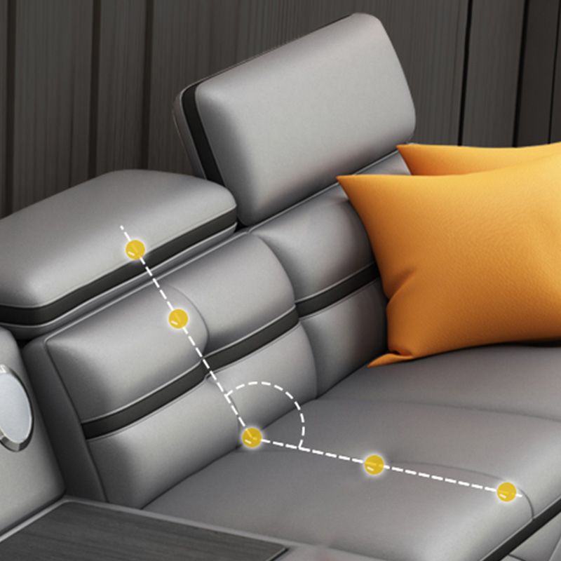 Light-grey Contemporary Sofa and Chaise L-Shape High Back Sectional Clearhalo 'furn' 'furn_sectionals' 'Furniture' 'furniture_sectionals' 'kitchen' 'kitchen_sectionals' 'Living Room Furniture' 'Sectionals' 1200x1200_140fae70-71e3-45bb-9054-1b3f3538ef64