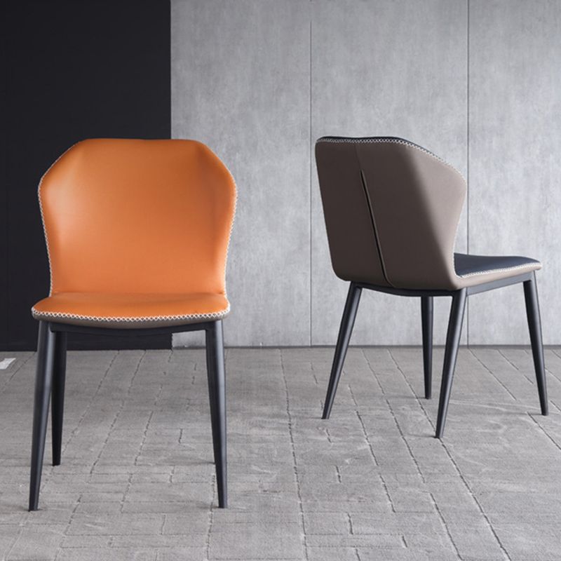 Industrial Design Wingback Armless Chairs Faux Leather Side Chair Clearhalo 'Dining Chairs' 'Dining Tables & Seating' 'dining_chair' 'furn' 'furn_dining_chair' 'Furniture' 'Kitchen & Dining Furniture' 1200x1200_14111036-1ae9-41d2-a59d-67ea51282c1a