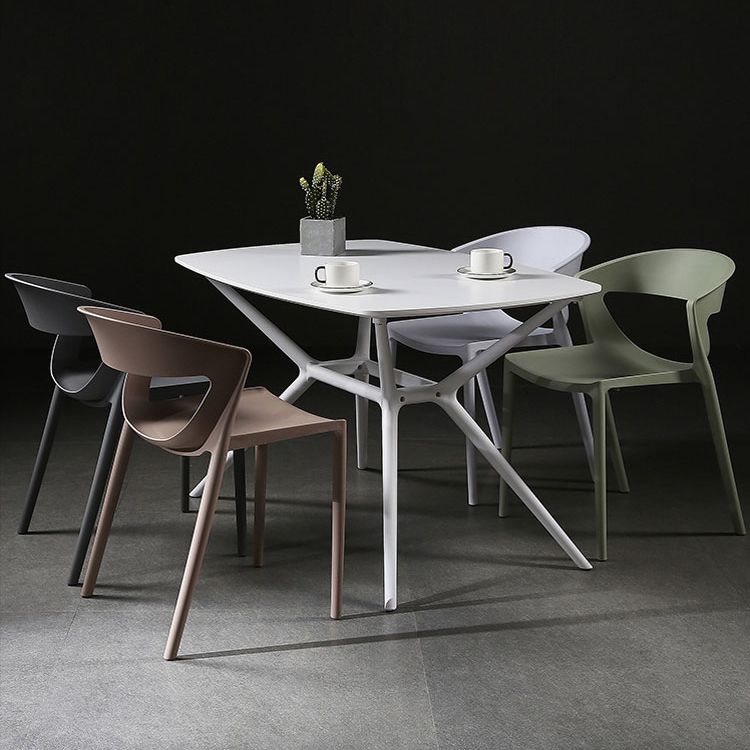 Scandinavian Style Open Back Dining Side Chair Plastic Dining Armless Chair for Home Clearhalo ' kitchen&dining_furn' 'Dining Chairs' 'Dining Tables & Seating' 'dining_chair' 'furn' 'furn_dining_chair' 'Furniture' 'furniture_dining_chair' 'Kitchen & Dining Furniture' 'kitchen' 1200x1200_14113570-22df-48b7-b5c3-7d26abae5bcf
