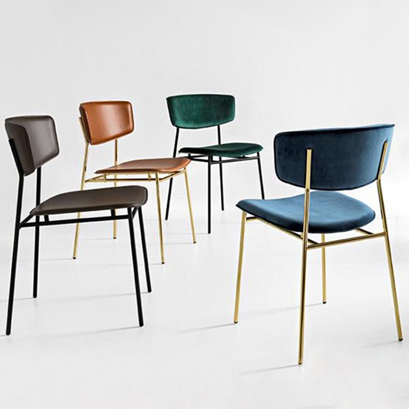 Leather Contemporary Restaurant Side Chair Open Dark Color Dining Chair Clearhalo ' kitchen&dining_furn' 'Dining Chairs' 'Dining Tables & Seating' 'dining_chair' 'furn' 'furn_dining_chair' 'Furniture' 'furniture_dining_chair' 'Kitchen & Dining Furniture' 'kitchen' 1200x1200_1411530f-fd6c-4268-89a7-5bd70de4c1c3