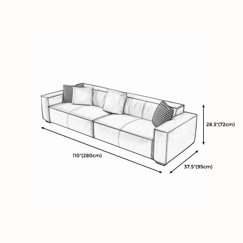 Modern Style Solid Wood Base Leather & Namib Black Rectangular Sofa Clearhalo 'furn' 'furn_sofas' 'Furniture' 'furniture_sofas' 'kitchen' 'kitchen_sofas' 'Living Room Furniture' 'Sofa' 'sofas' 1200x1200_1411d3c4-10c8-495f-ab9a-6a1e709a64f4