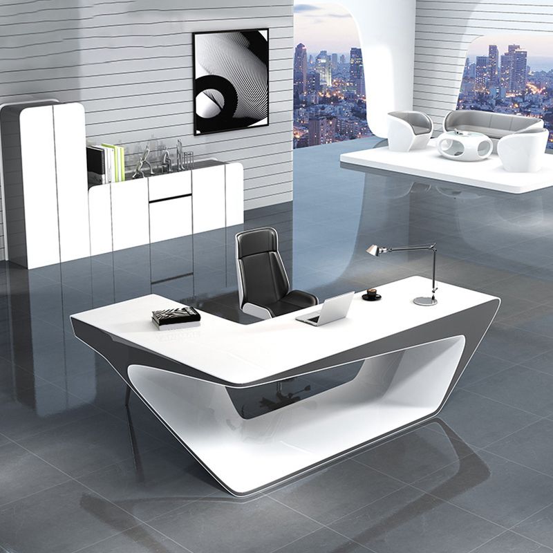 Bureau d'écriture en bois d'ingénierie Bureau de tâche en L contemporain pour le bureau