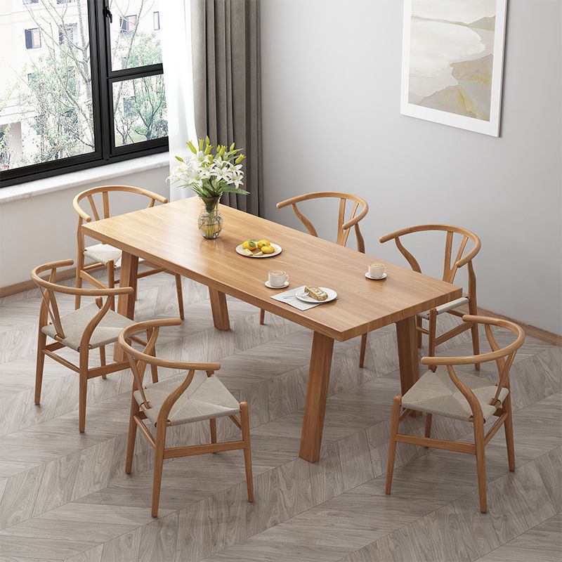 Minimalist Pine Dining Room Table Set 1/2/7 Pieces Home Table and Chairs Clearhalo 'Dining Room Sets' 'Dining Tables & Seating' 'dining_room_set' 'furn' 'furn_dining_room_set' 'Furniture' 'Kitchen & Dining Furniture' 1200x1200_14134428-bc56-4bdd-bb11-7edac36c26dd