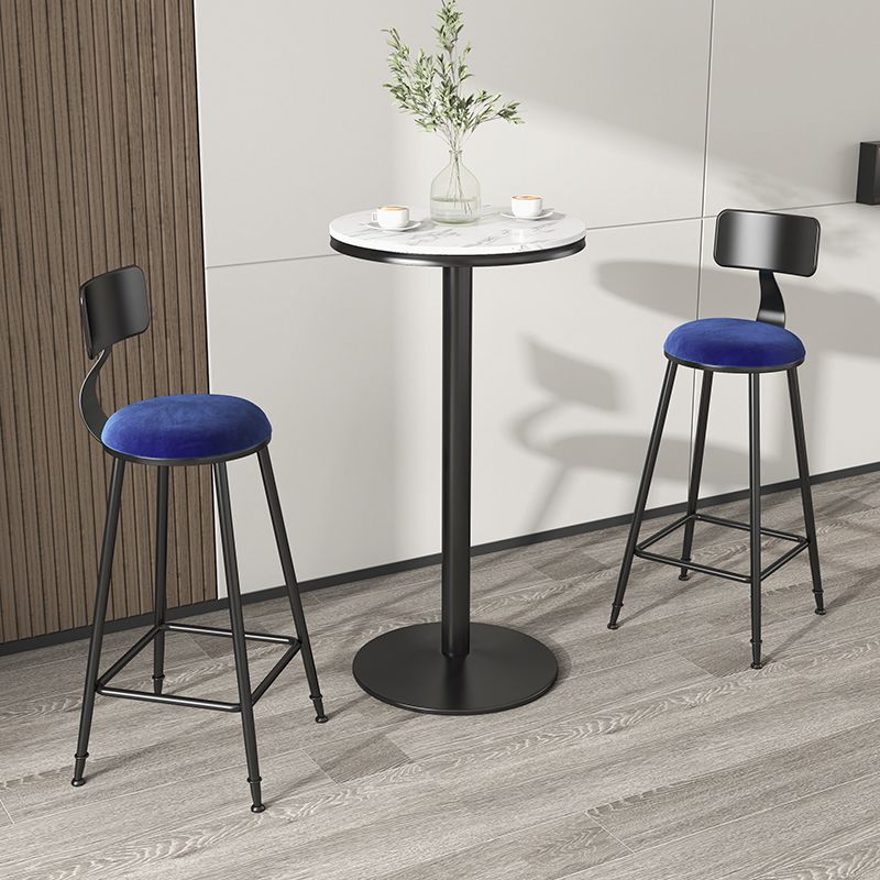Scandinavian Low Back Footrest Barstool Matte Finish Velvet Counter Stool Clearhalo 'Bar Furniture' 'Bar Stools' 'bar_stools' 'furn' 'furn_bar_stools' 'Furniture' 'furniture_bar_stools' 'Kitchen & Dining Furniture' 1200x1200_14138b67-56d2-4cb4-acd7-c2fb4b74c975