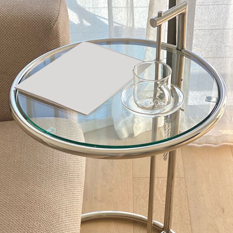 Modern Glass Round Side End Table C Sofa Corner Table For Living Room