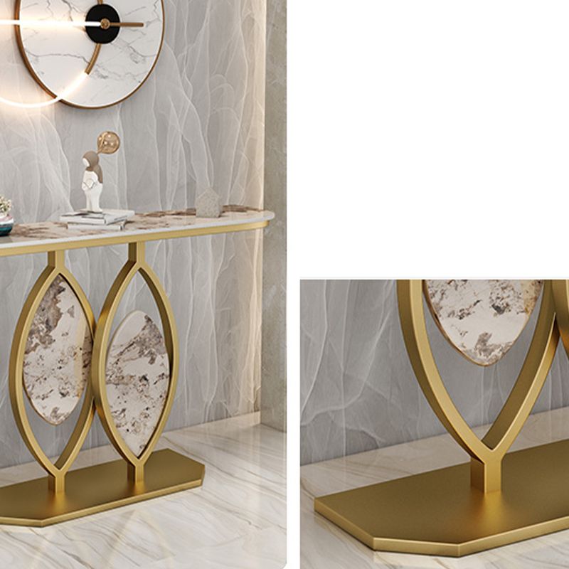 Tavolo console di ferro in pietra glam tavolo divano console mezza luna per sala
