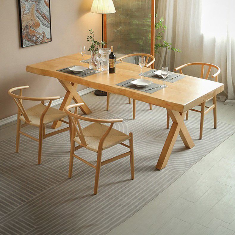 Pièces modernes 1/5 pièces Ensemble de restauration Rectangle Table à manger en bois en bois pour cuisine