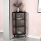 Modern Style Kitchen Server Glass Door Iron Frame Server for Living Room Clearhalo 'buffet_sideboard' 'Buffets & Sideboards' 'furn' 'furn_buffet_sideboard' 'Furniture' 'Kitchen & Dining Furniture' 1200x1200_1419e696-816e-4c59-8b75-4d32d7348811