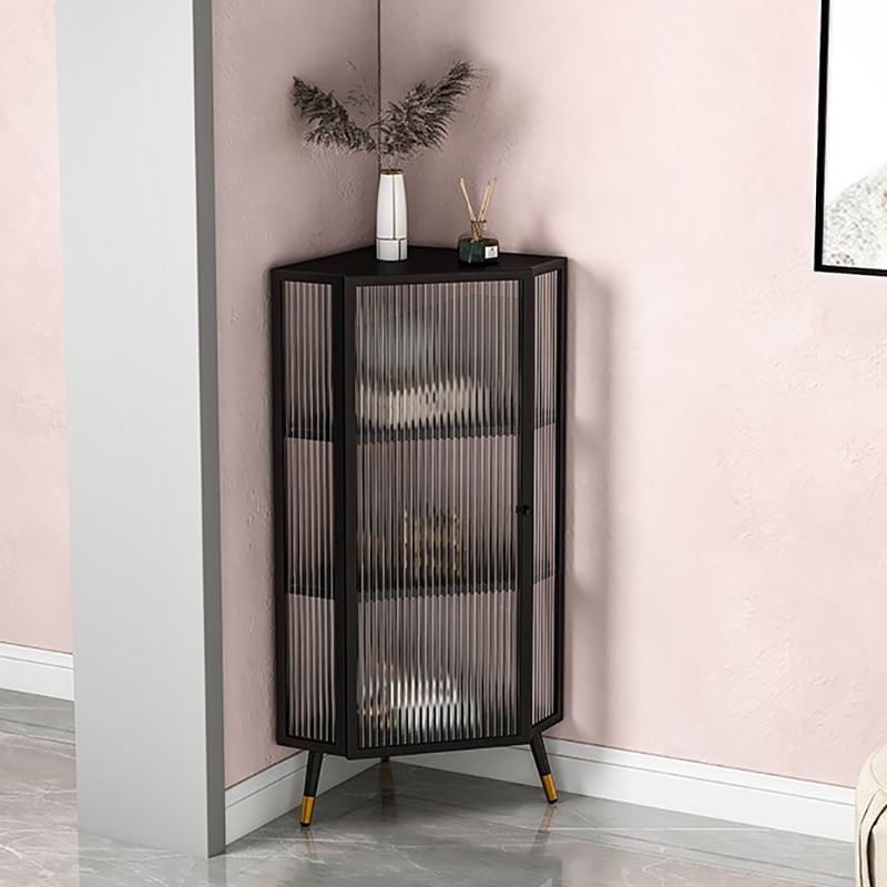 Modern Style Kitchen Server Glass Door Iron Frame Server for Living Room Clearhalo 'buffet_sideboard' 'Buffets & Sideboards' 'furn' 'furn_buffet_sideboard' 'Furniture' 'Kitchen & Dining Furniture' 1200x1200_1419e696-816e-4c59-8b75-4d32d7348811