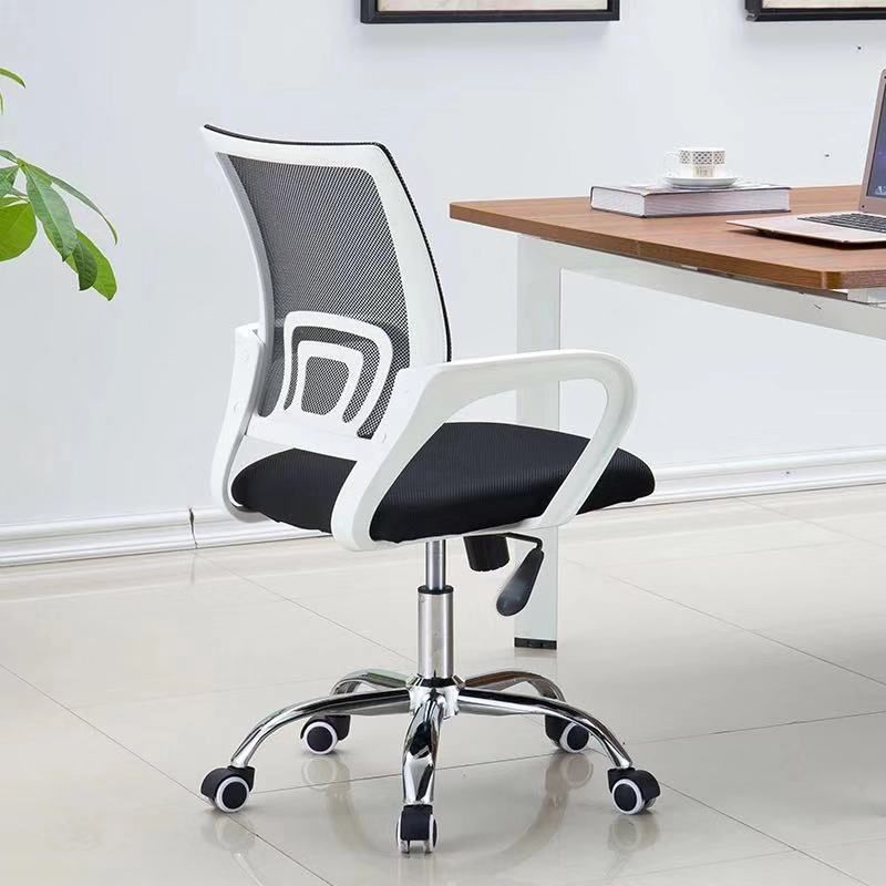 Mid-back Office Chair with Sponge Cushion Fixed Arm Metal Leg Desk Chair Clearhalo 'furn' 'furn_office_chair' 'Furniture' 'Office Chairs' 'Office Furniture' 'office_chair' 1200x1200_141a9679-fc61-4d0c-b414-602620eda35d