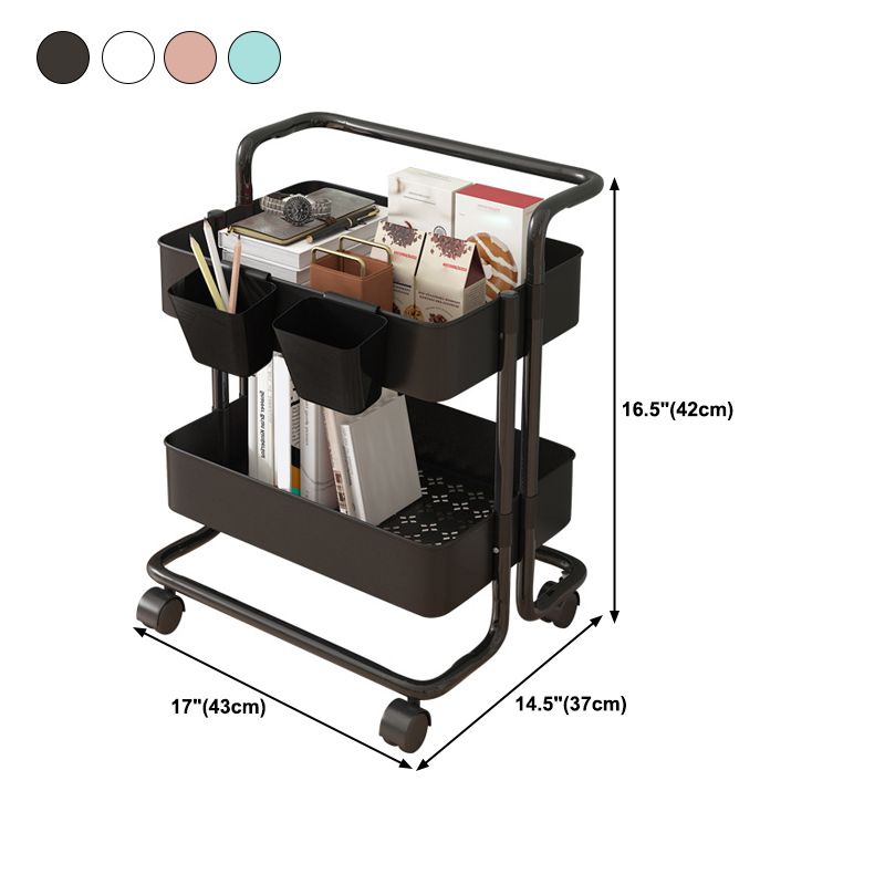 14.57"W Bookshelf Scandinavian Style Bookcase for Home and Office with Casters