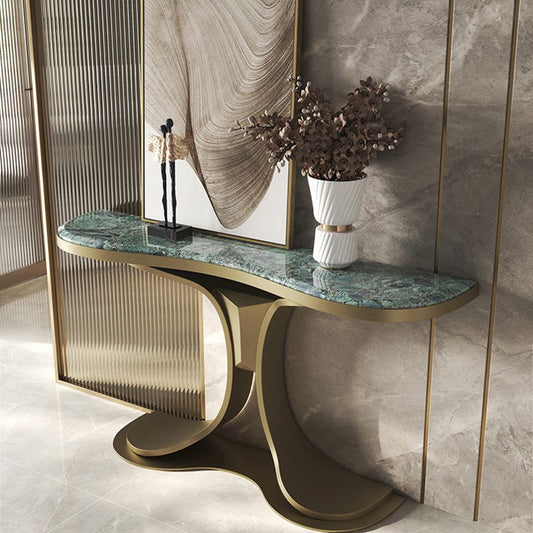 Free Form Shape Contemporary Console Table Stone Stone Console Sofa Table