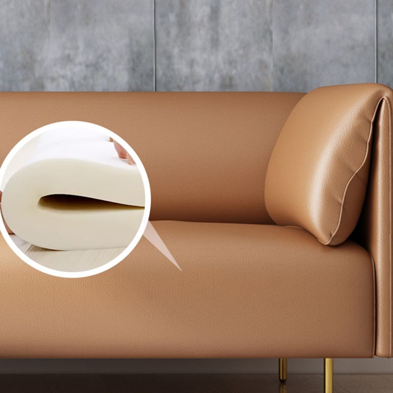 Pillow Top Arm Sofa Modernism Faux Leather 28.35-In High Sofa Clearhalo 'furn' 'furn_sofas' 'Furniture' 'furniture_sofas' 'kitchen' 'kitchen_sofas' 'Living Room Furniture' 'Sofa' 'sofas' 1200x1200_141f8dc3-6b2e-487c-8870-0d944918a342