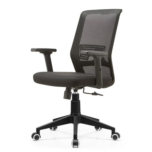 Modern Office Chair Adjustable Seat Height Black Desk Chair with Wheels Clearhalo 'furn' 'furn_office_chair' 'Furniture' 'Office Chairs' 'Office Furniture' 'office_chair' 1200x1200_141fc81e-5af9-4951-bd17-6a4011dd3b2f