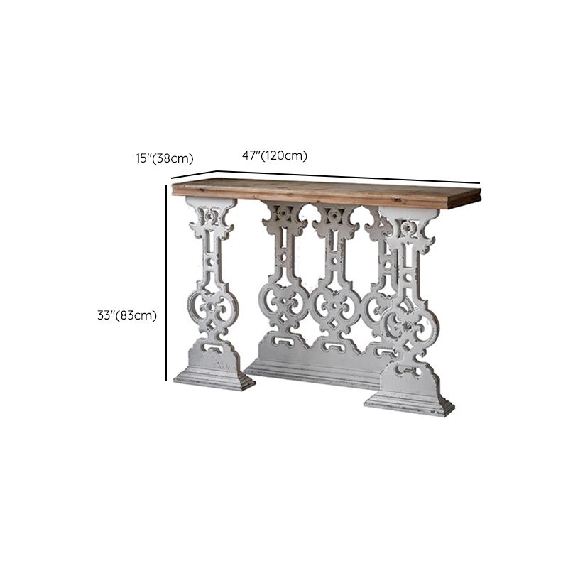 Rectangle Shape French Country Console Table White Wood Sofa Table Clearhalo 'Console Tables' 'console_tables' 'Entry & Mudroom Furniture' 'furn' 'furn_console_tables' 'Furniture' 1200x1200_14211c8a-0f08-4988-b303-f76d70fac31d