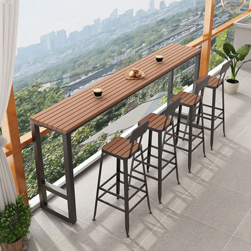 Outdoor 42-inch Height Bar Table Industrial Style Wood Bar Table Clearhalo 'Bar Furniture' 'Bar Tables' 'bar_tables' 'furn' 'furn_bar_tables' 'Furniture' 'furniture_bar_tables' 'Kitchen & Dining Furniture' 1200x1200_14222ea2-e5d7-4bab-803d-eeb504cb5bc1