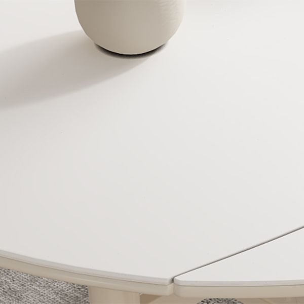 White Drop-Leaf Dining Table Round Sintered Stone Dinner Table for Dining Room Clearhalo 'Dining Tables & Seating' 'Dining Tables' 'dining_table' 'furn' 'furn_dining_table' 'Furniture' 'Kitchen & Dining Furniture' 1200x1200_1422798d-0aff-4870-961d-ccfbedf601f2