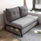 Gray Contemporary Convertible Sofa Bed Armless Seating with Pillows