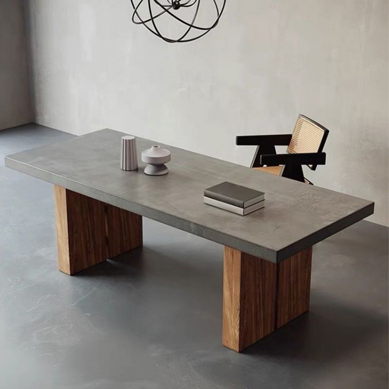 椅子付きの現代的なスタイルの長方形の堅実な木製ダイニングテーブル