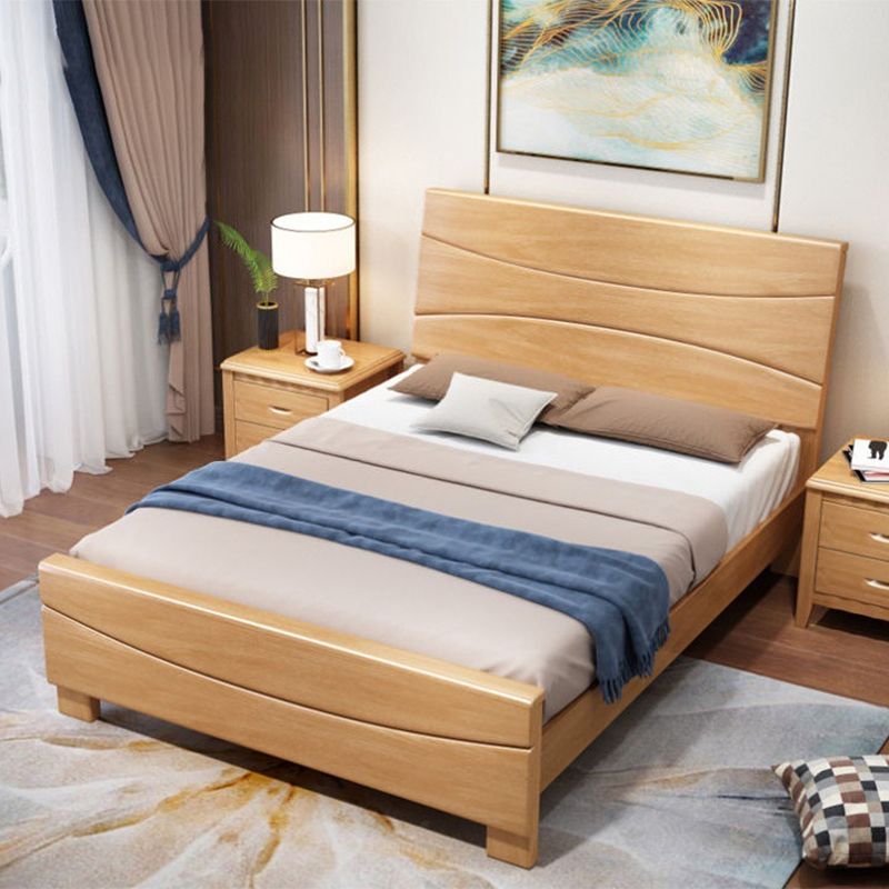 Traditional Panel Rectangular with Headboard Pine Wood Panel Bed Clearhalo 'Bedroom Furniture' 'Beds' 'furn' 'furn_beds' 'Furniture' 1200x1200_14235b3f-6ff7-432c-a08c-a263bb6b7ac1