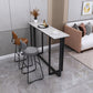 Industrial Black Iron Bar Dining Table Stone Top Indoor Bistro Table with Footrest Clearhalo 'Bar Furniture' 'Bar Tables' 'bar_tables' 'furn' 'furn_bar_tables' 'Furniture' 'furniture_bar_tables' 'Kitchen & Dining Furniture' 1200x1200_14242415-ee11-455e-96cc-c1a265c17fca