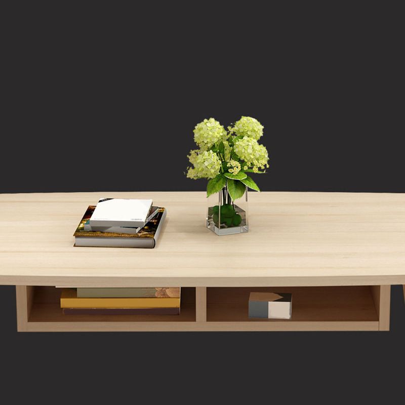 Modern 4 Legs Cocktail Table Rectangular Coffee Table - White/Wood Clearhalo 'Coffee & Accent Tables' 'Coffee Tables' 'coffee_tables' 'furn' 'furn_coffee_tables' 'Furniture' 'furniture_coffee_tables' 'Living Room Furniture' 1200x1200_1425178c-a521-49f3-b563-f995f25fbc61