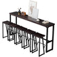 Brown Modern Style Bar Table Solid Wood and Iron Balcony Casual Bar Table Clearhalo 'Bar Furniture' 'Bar Tables' 'bar_tables' 'furn' 'furn_bar_tables' 'Furniture' 'furniture_bar_tables' 'Kitchen & Dining Furniture' 1200x1200_14277fa7-1059-4bc6-b1c7-3cda32dc430a