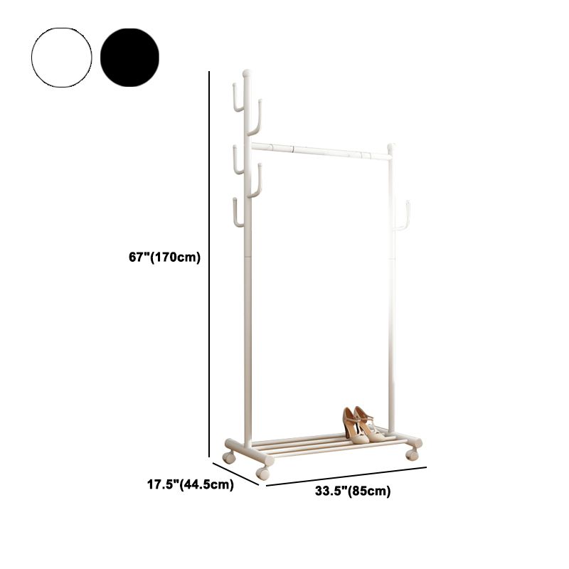 Black and White Steel Armoire Modern Style Cabinet with Clothing Rod Clearhalo 'Armoires & Wardrobes' 'armoires_wardrobes' 'Bedroom Furniture' 'furn' 'furn_armoires_wardrobes' 'Furniture' 1200x1200_14283f59-a99c-49a3-bb3a-104cf2e39eca