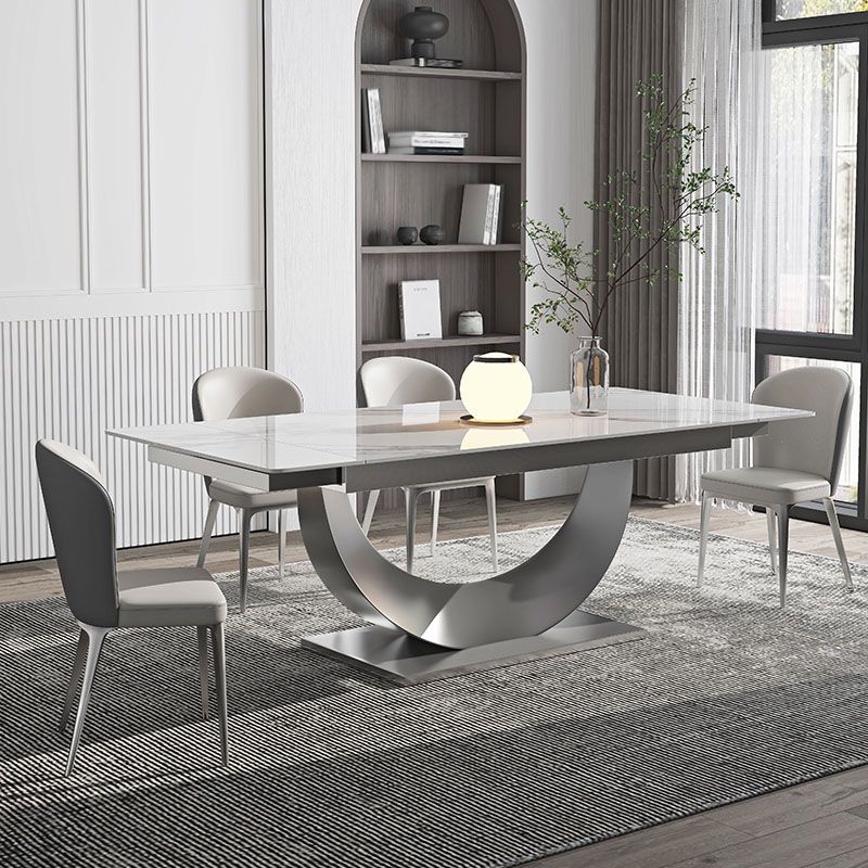 Modern Sintered Stone Dining Table Set 1/4/5/7 Pieces Dining Set for Home Use Clearhalo 'Dining Room Sets' 'Dining Tables & Seating' 'dining_room_set' 'furn' 'furn_dining_room_set' 'Furniture' 'furniture_dining_room_set' 'Kitchen & Dining Furniture' 1200x1200_142a0351-27a2-4a5f-a4bc-a8c037d4e772
