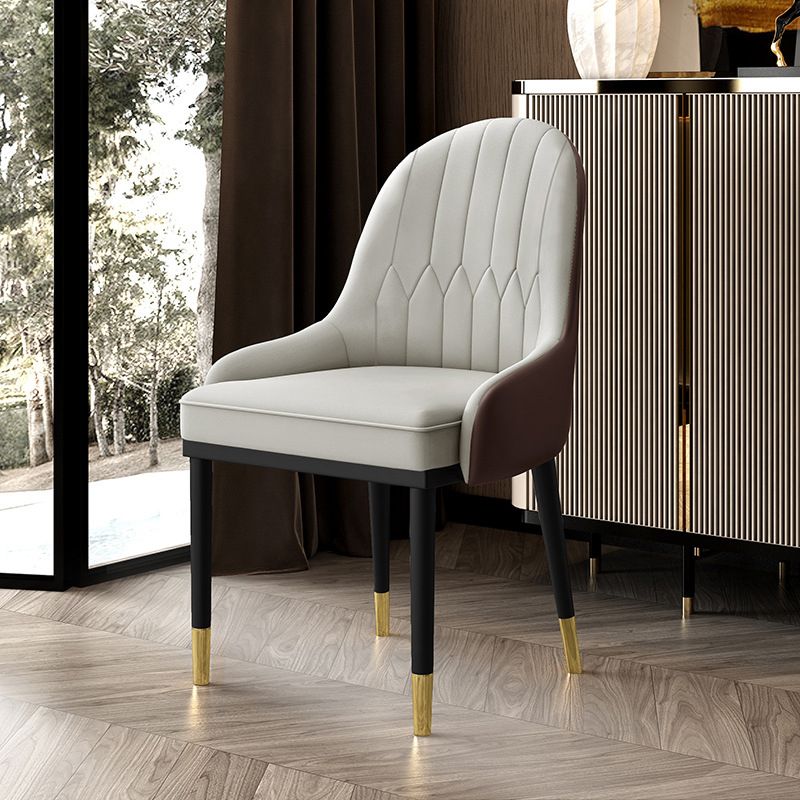 Glam Faux Leather Dining Chairs Metal Armless Dining Chair for Home Use Clearhalo 'Dining Chairs' 'Dining Tables & Seating' 'dining_chair' 'furn' 'furn_dining_chair' 'Furniture' 'furniture_dining_chair' 'Kitchen & Dining Furniture' 1200x1200_142a1ce3-852f-4e91-ae6d-9ef1a4718437