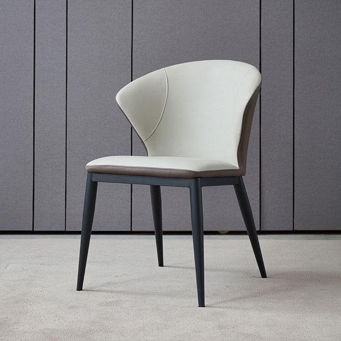 Modern Home Leather Side Chair Matte Finish Wingback Dining Chair