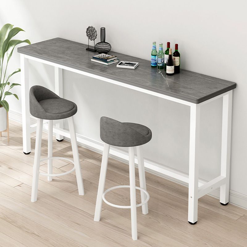 Rectangle Stone Bar Table Modern Bar Table with Trestle Base Clearhalo 'Bar Furniture' 'Bar Tables' 'bar_tables' 'furn' 'furn_bar_tables' 'Furniture' 'furniture_bar_tables' 'Kitchen & Dining Furniture' 1200x1200_142b3462-bba6-4266-ae49-63544ad4ba80