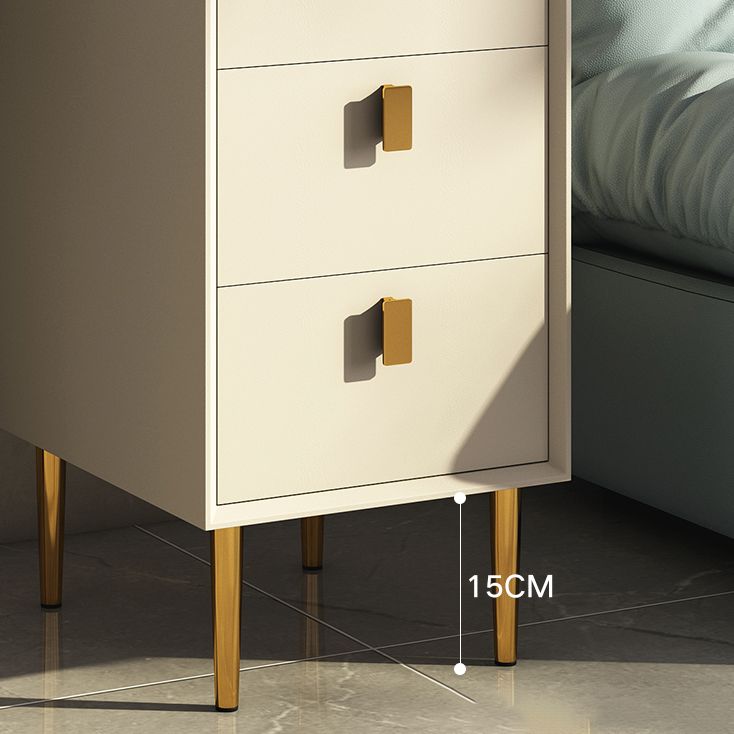 Verticale borst met laden Lederen borst met metalen benen voor slaapkamer