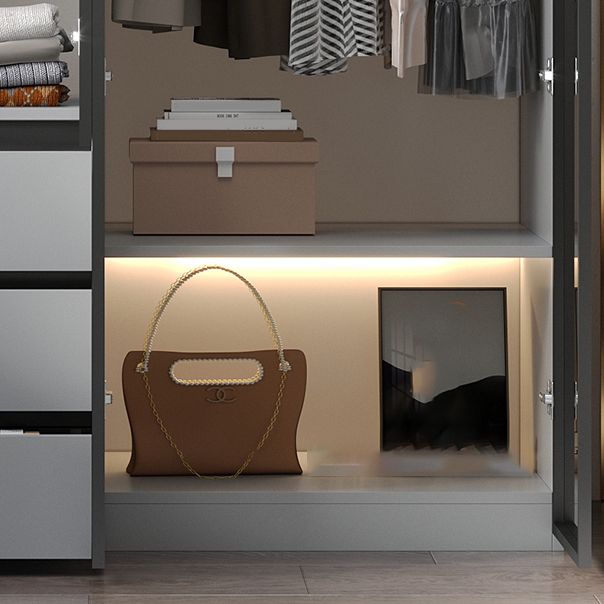 Guardaroba a cornice in legno moderno armadio armadio armadio con 3 cassetti