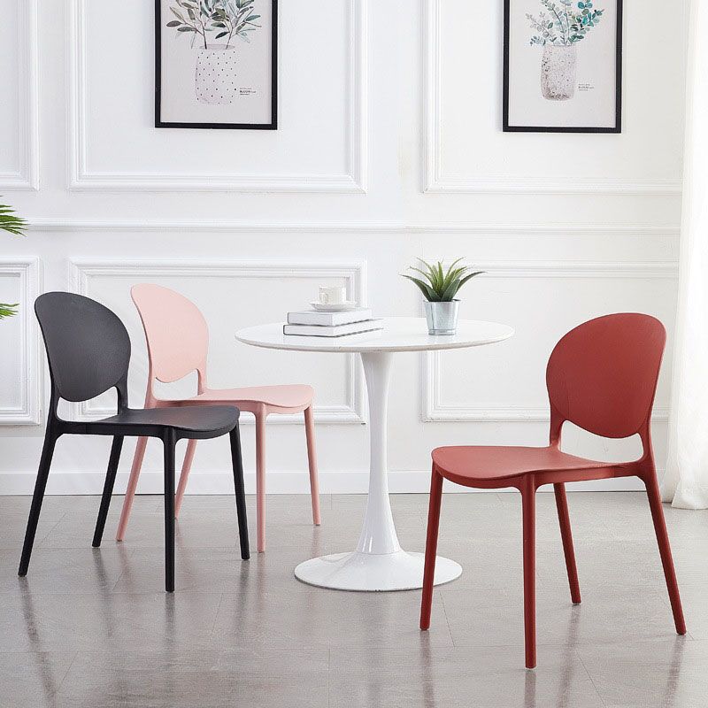 Contemporary Style Stackable Chairs Dining Open Back Armless Chair with Plastic Legs Clearhalo 'Dining Chairs' 'Dining Tables & Seating' 'dining_chair' 'Furniture' 'furniture_dining_chair' 'Kitchen & Dining Furniture' 1200x1200_142cc6fa-6cc1-4128-98b7-54b8d8a5415b